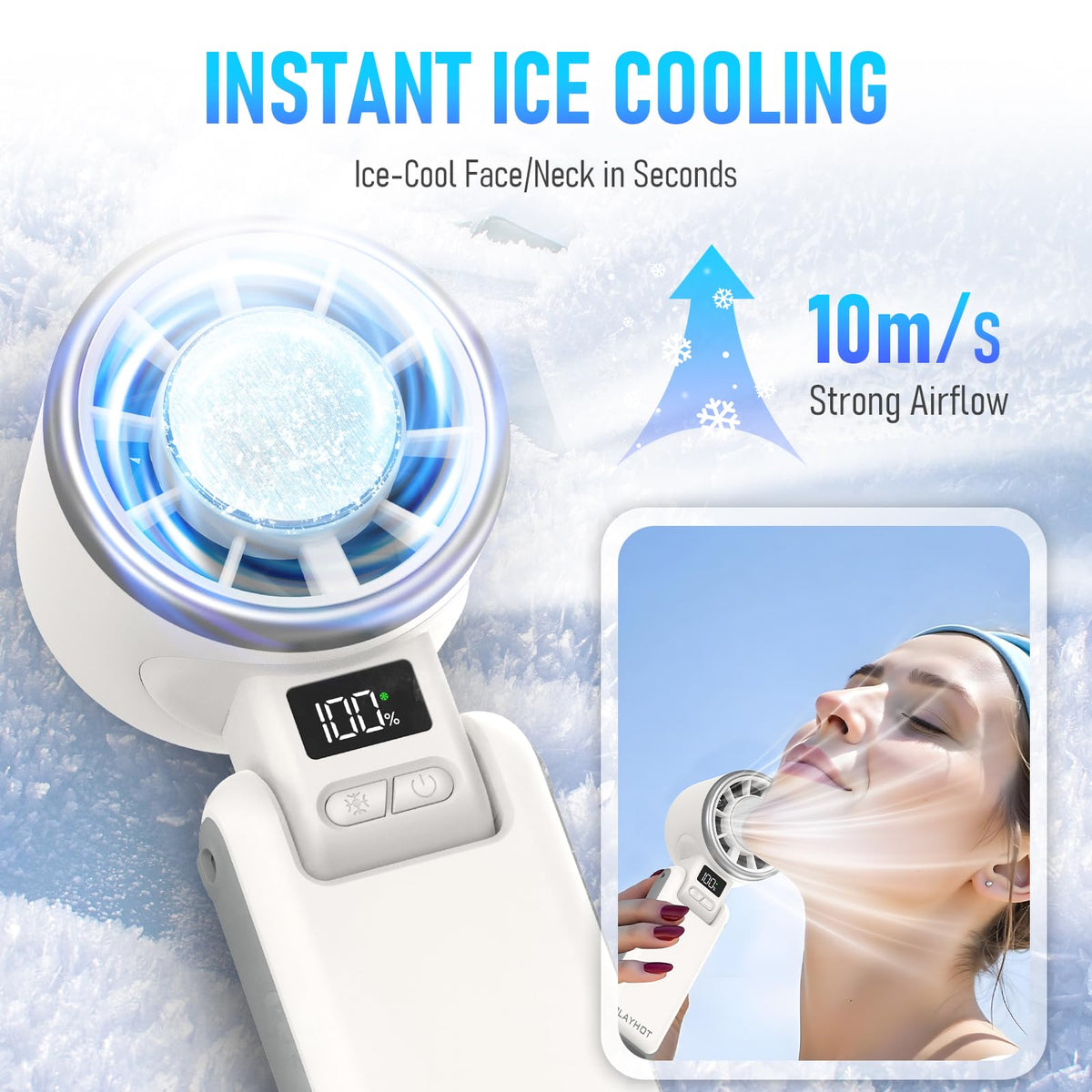 Portable Handheld Cooling Fan (white)