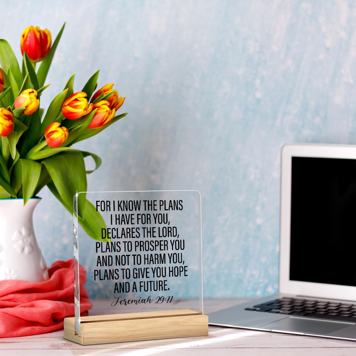 Christian Decor (For I Know The Plans I Have For You, Declares The Lord, Plans To Prosper You And Not To Harm You, Plans To Give You Hope And A Future)