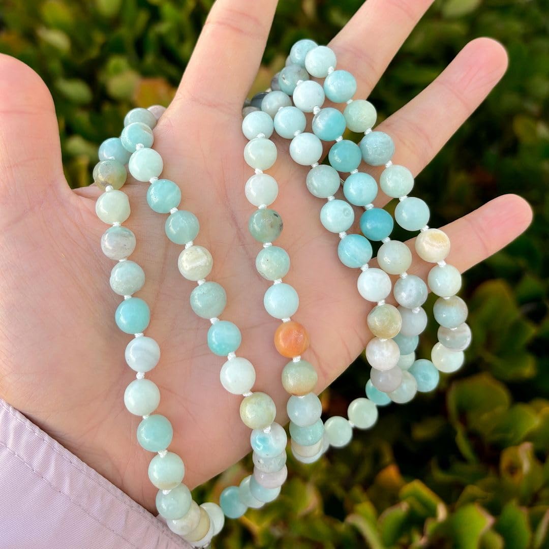 Real 108 Mala Beads 8mm Multi (Multi-Color Amazonite)
