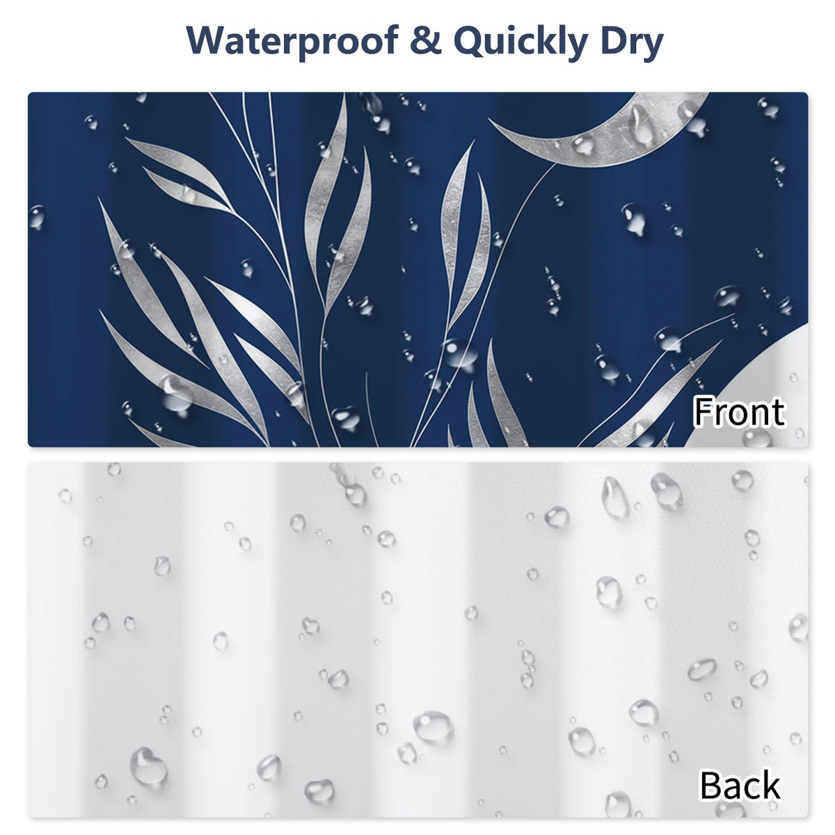 71″ x 74″ Modern Abstract Shower Curtain with Hooks (Boho Moon)