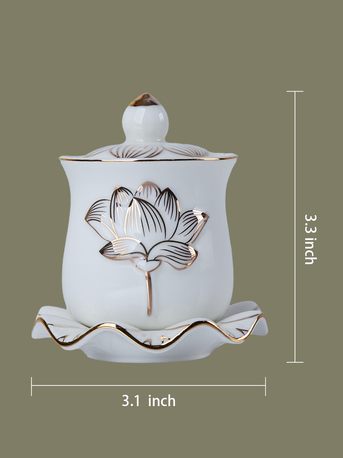 White Buddha Water Cup (1pc White Ceramic Cup)