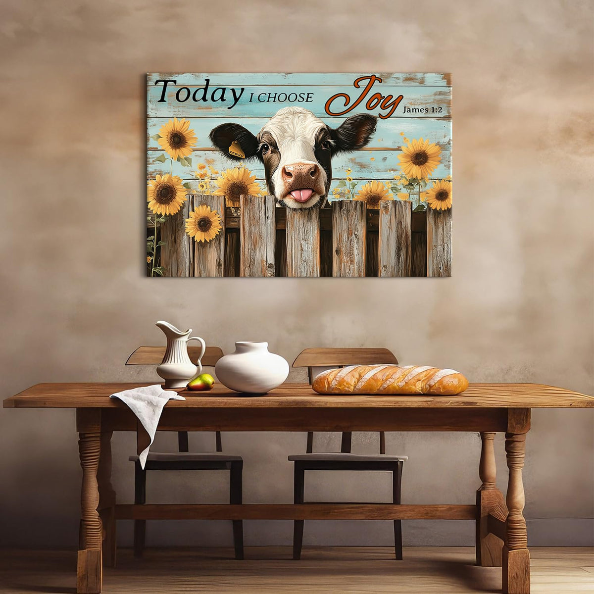 Vintage Funny Cow Canvas Wall Art for Living Room Bedroom Kitchen Decorations 32x48" (48"L x 32"W / Funny Cow01)