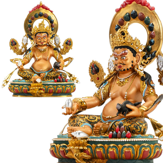 Yellow Jambhala Buddha Statue Indoor Meditation Decor Gift (Yellow Jambhala / 5.91in)