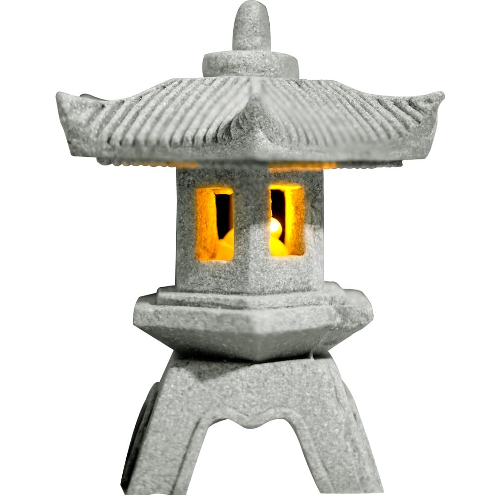 Japanese Pagoda LED Lamp Statue Figurine LED Lantern Pagoda Statue Figurine (Style C)