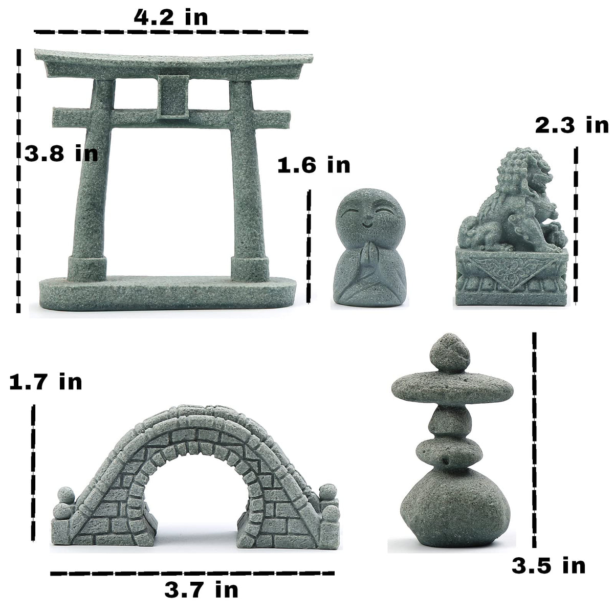6 PCS Mini Zen Garden Accessories (Garden)