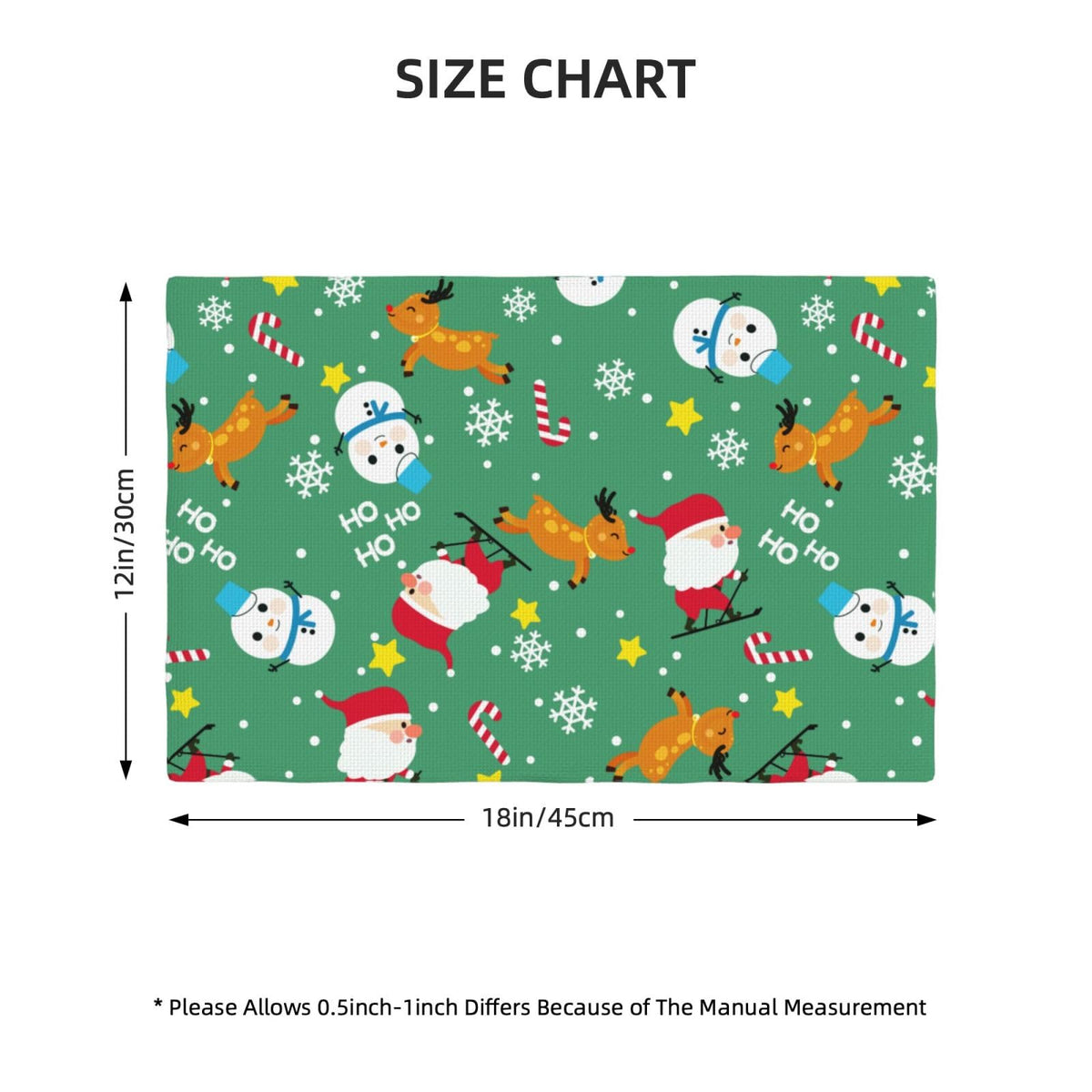 Placemats Christmas Place Mat Set of 4 Pieces Heat (4PCS / Merry Christmas)