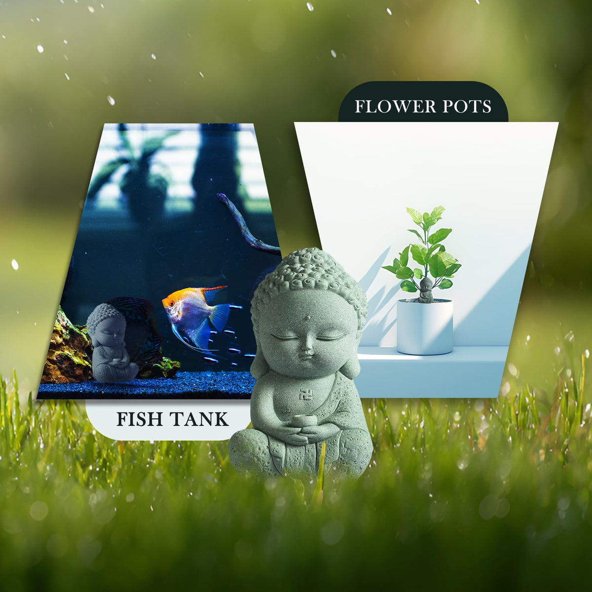 Little Buddah Statue for Home Indoor Aquarium (Sakyamuni Buddha / Large)