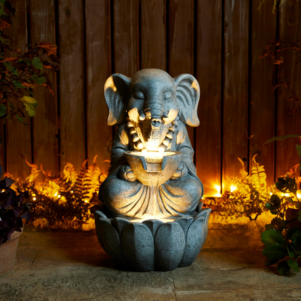 Outdoor Fountains and Waterfalls Zen (Concrete Elephant / 22"H)