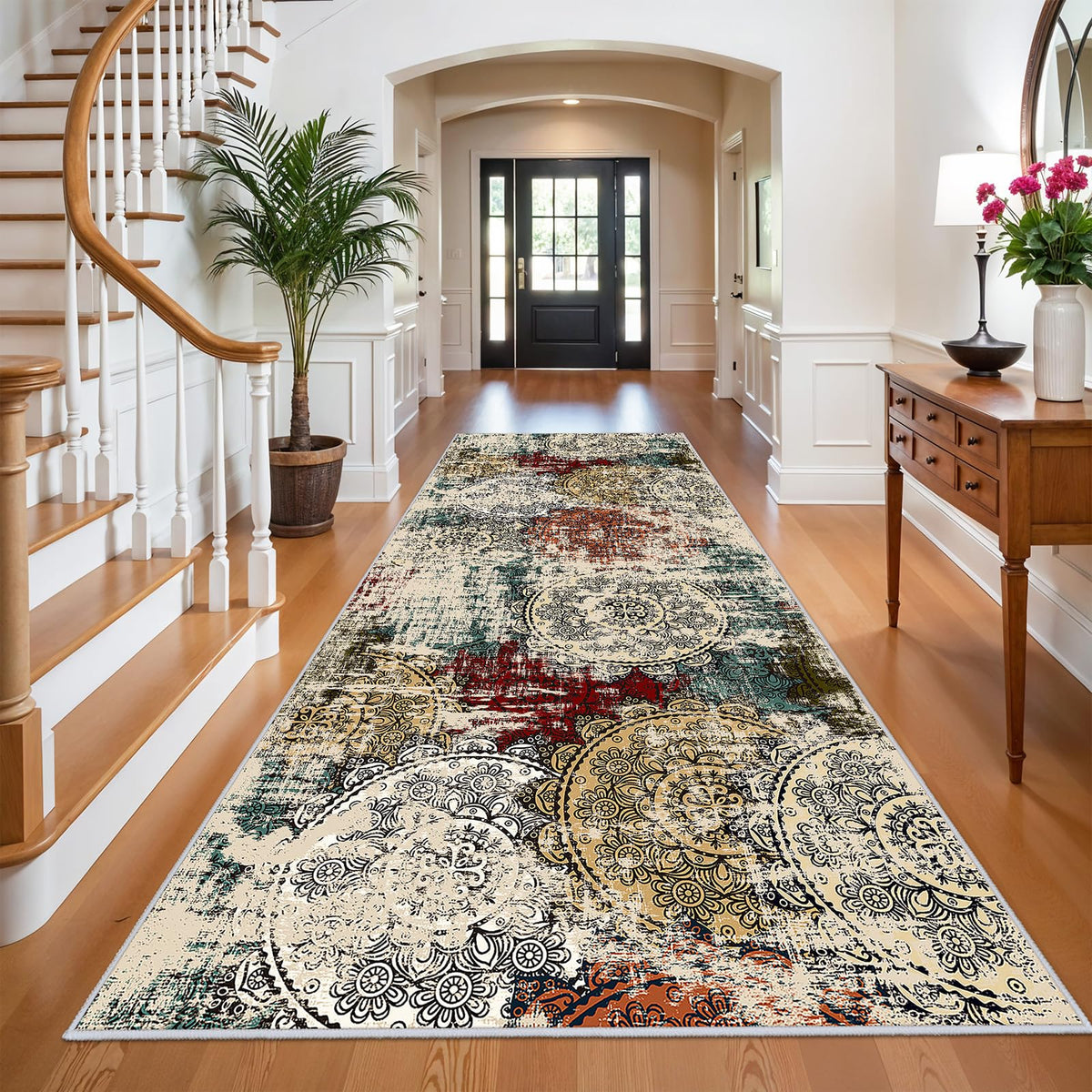 Wide Hallway 4x10 Runner Rug (Red/Green/Multi / 4' x 10' (Rectangular))