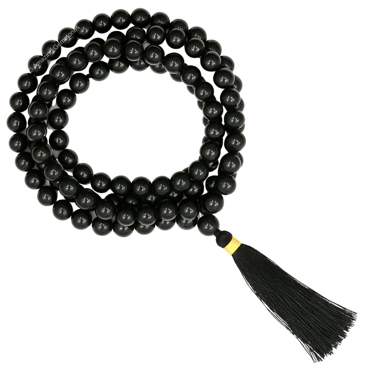 Black Tourmaline Mala Beads (Black Tourmaline / Plain)