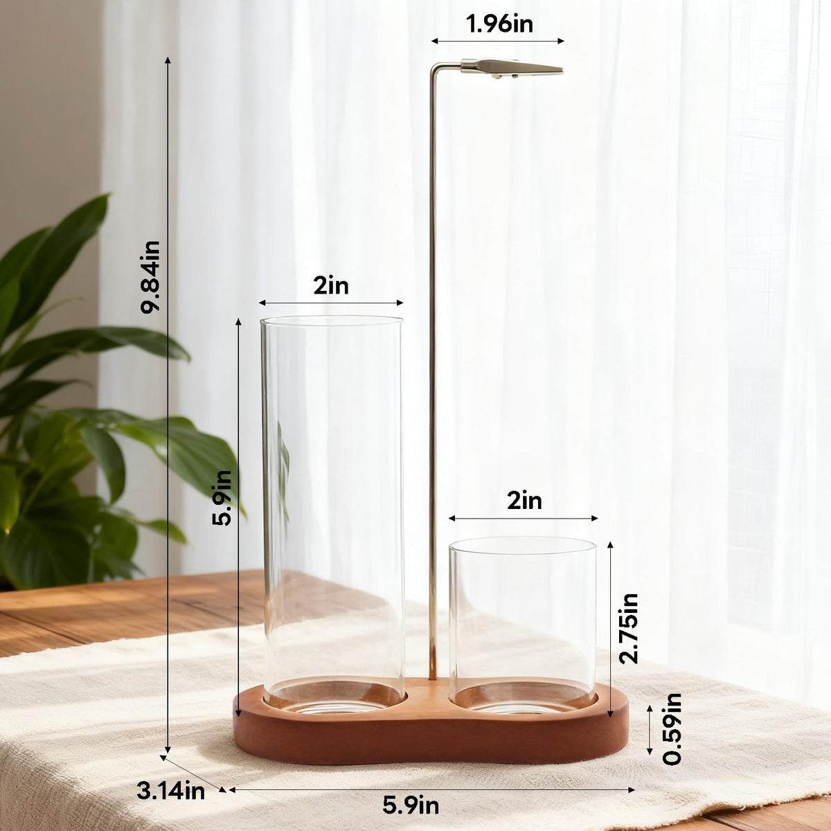2-in-1 Incense Holder for Sticks, Incense Burner Holder with Glass Ash Catcher & Stick Storage, Bedroom House Yoga Meditation Zen Decor, Spa Gifts for Women, Unique Cozy Home Decor, Natural Wood (Natural Wood)