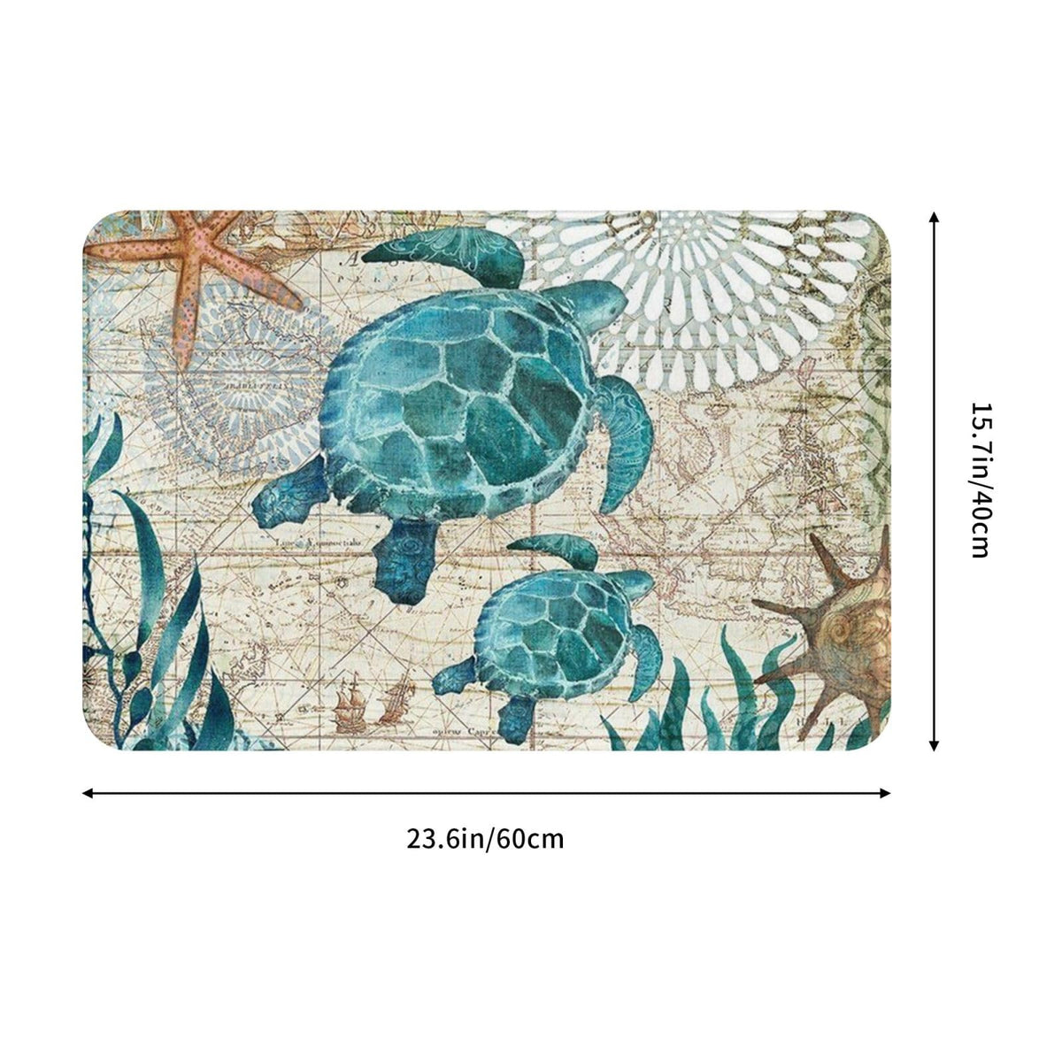 Sea Turtle Bath Mat Non (1'4" x 1'11" (Rectangular) / Sea Turtle)