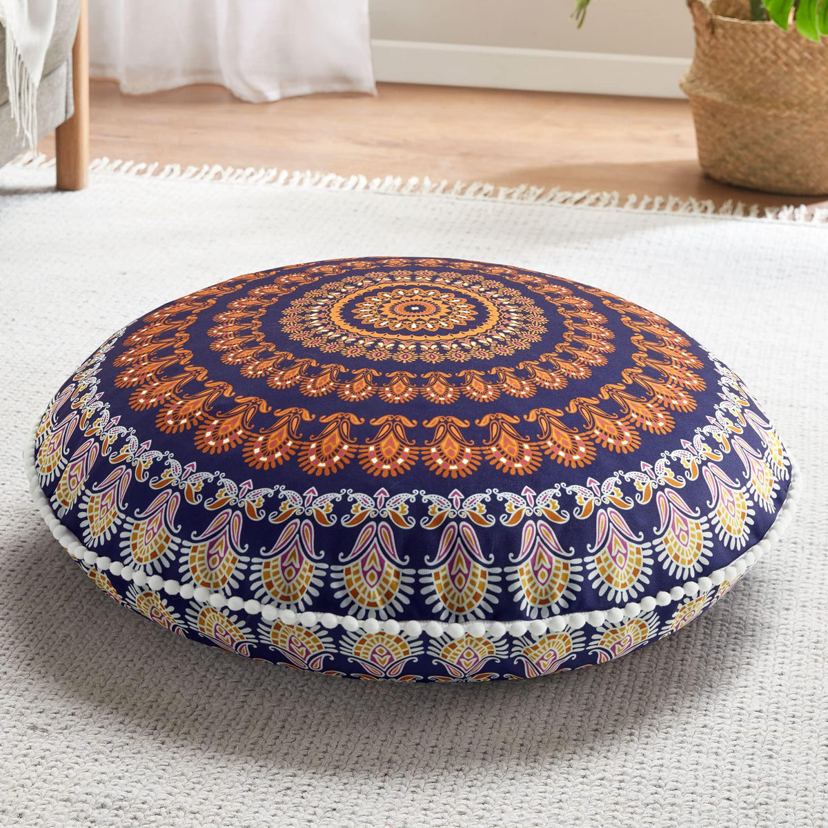 32 inch Floor Pillow (1 Count (Pack of 1) / Round | Yellow)