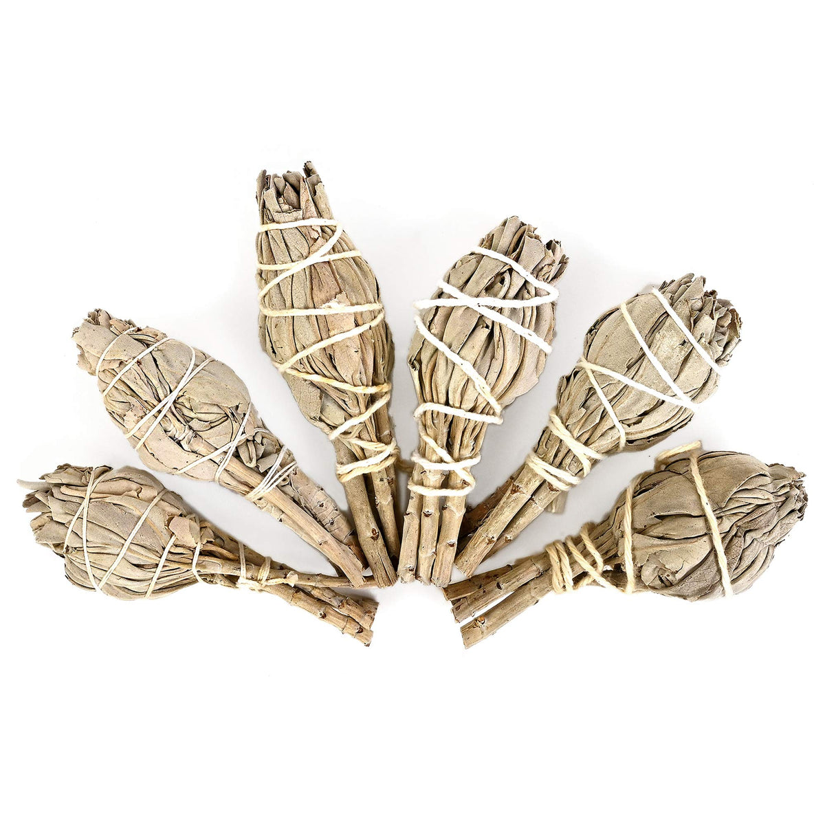 Premium California White Sage 4 Inch Smudge Sticks (6 Pack)