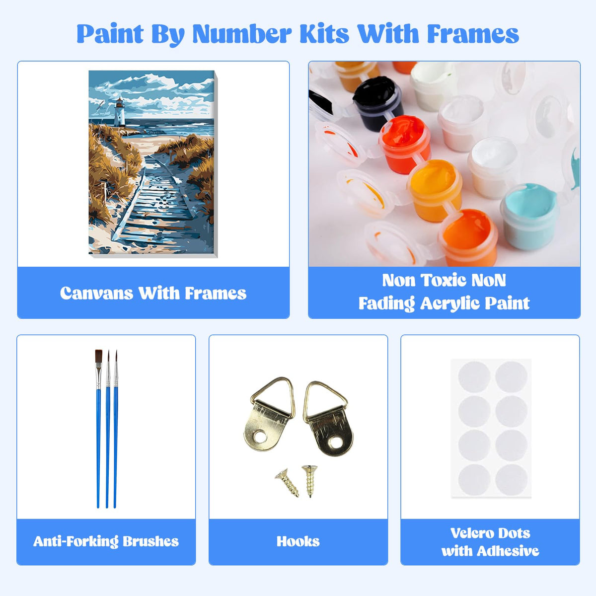 Beach Paint by Numbers Kit for Adults Beginner