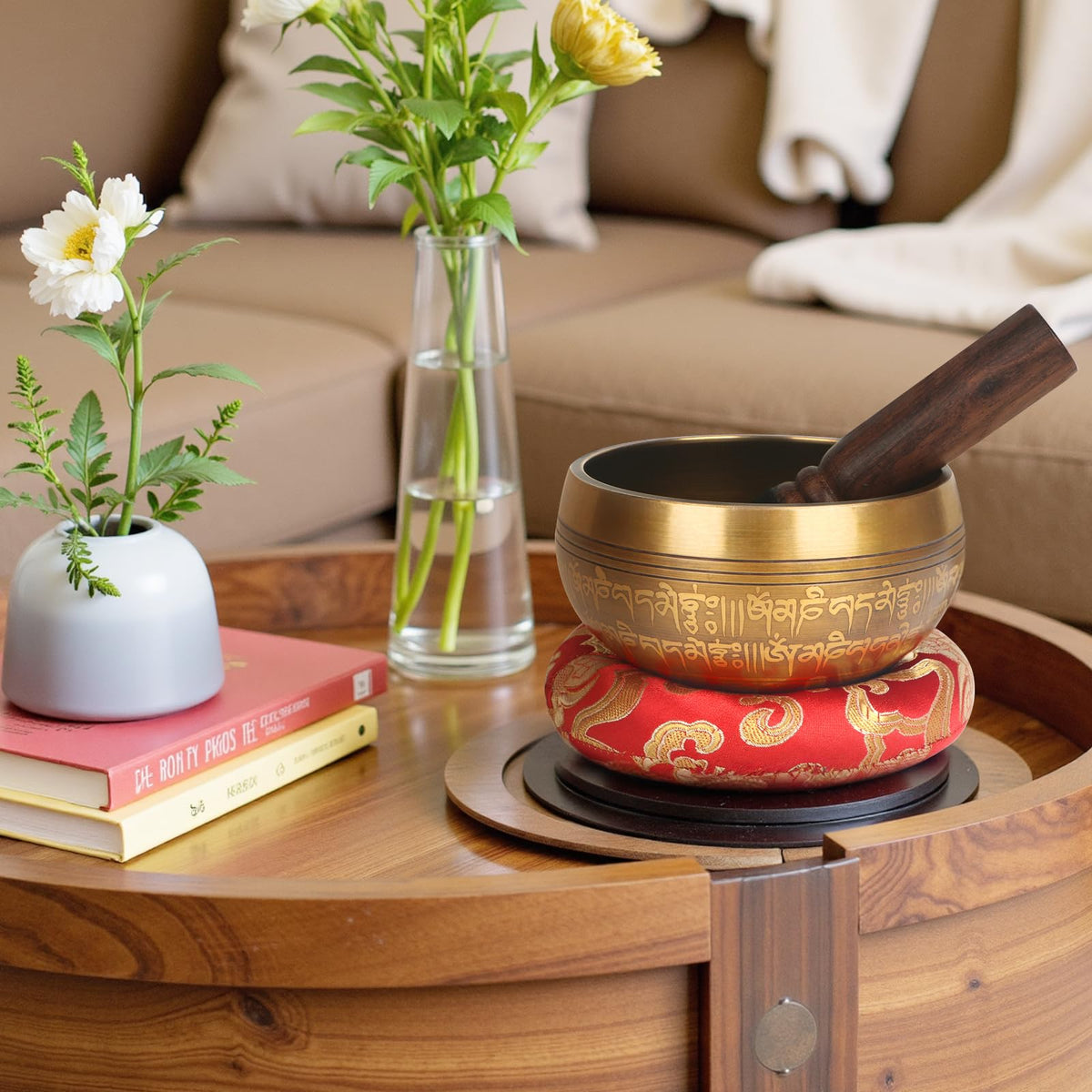 HandMade Meditation Singing Bowl (4 inch Flower)