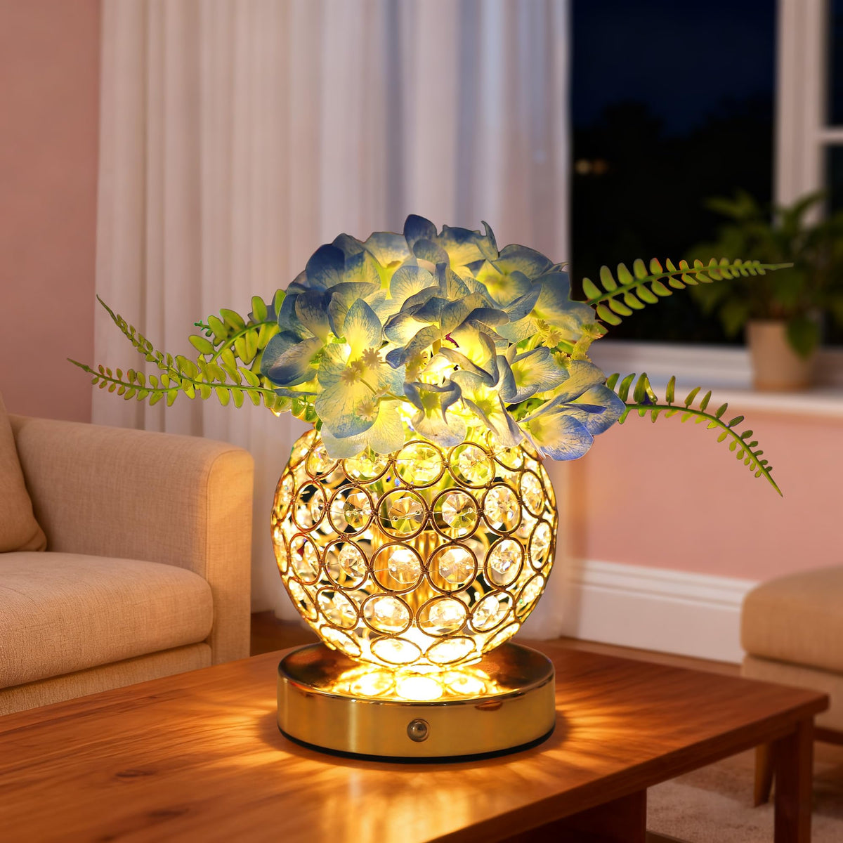 Blue Artificial Hydrangea Flower Lamp (HYDRANGEA AR-B)