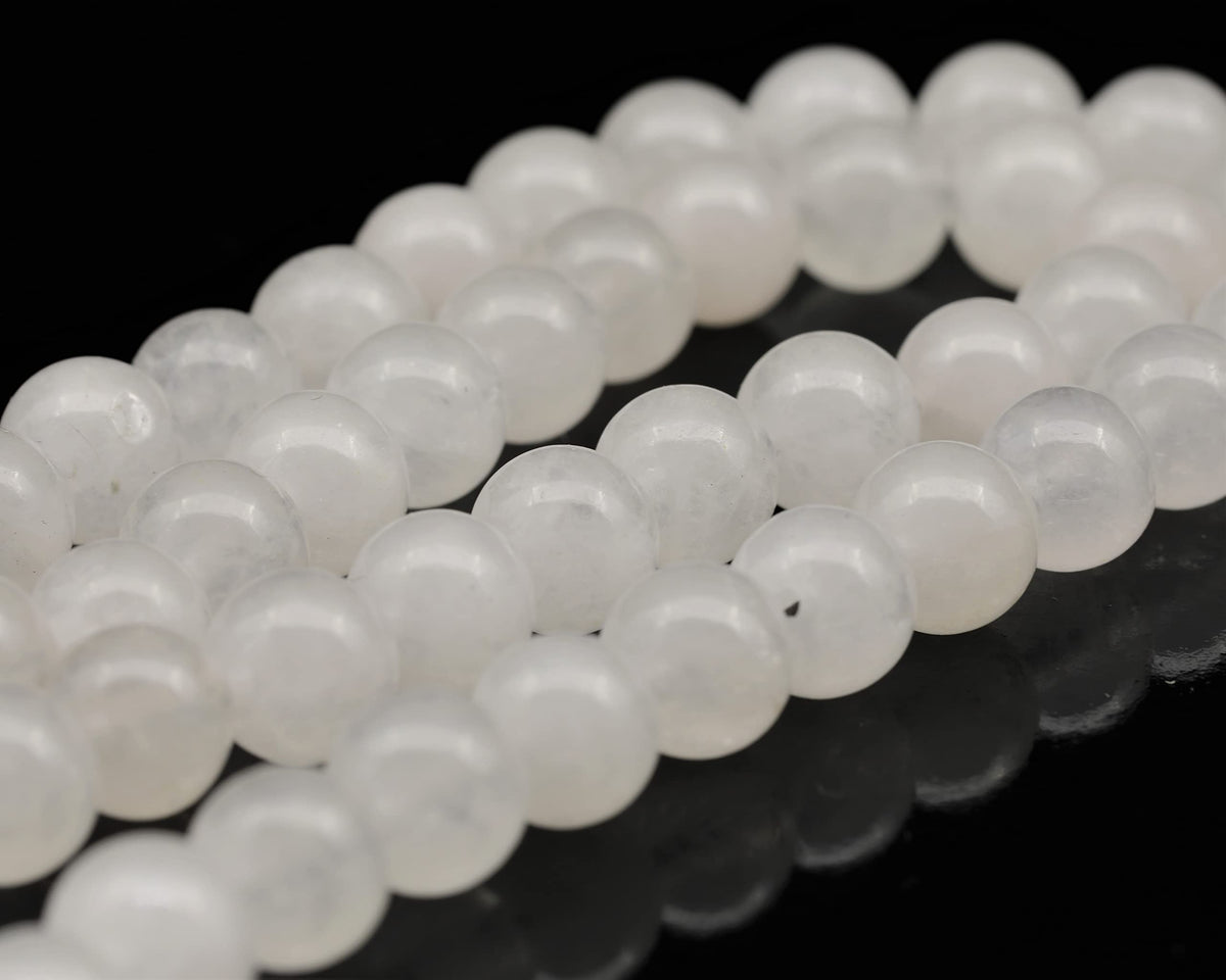 Natural Selenite Beaded Choker Necklace (Selenite / 20 Inches)