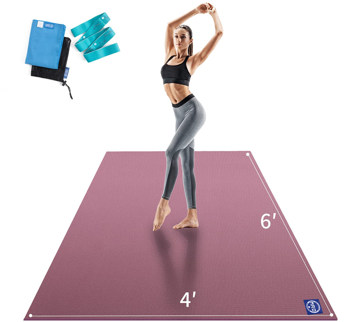 Premium Large Yoga Mat 72x 48x 9mm (Purple / 6*4 FT)