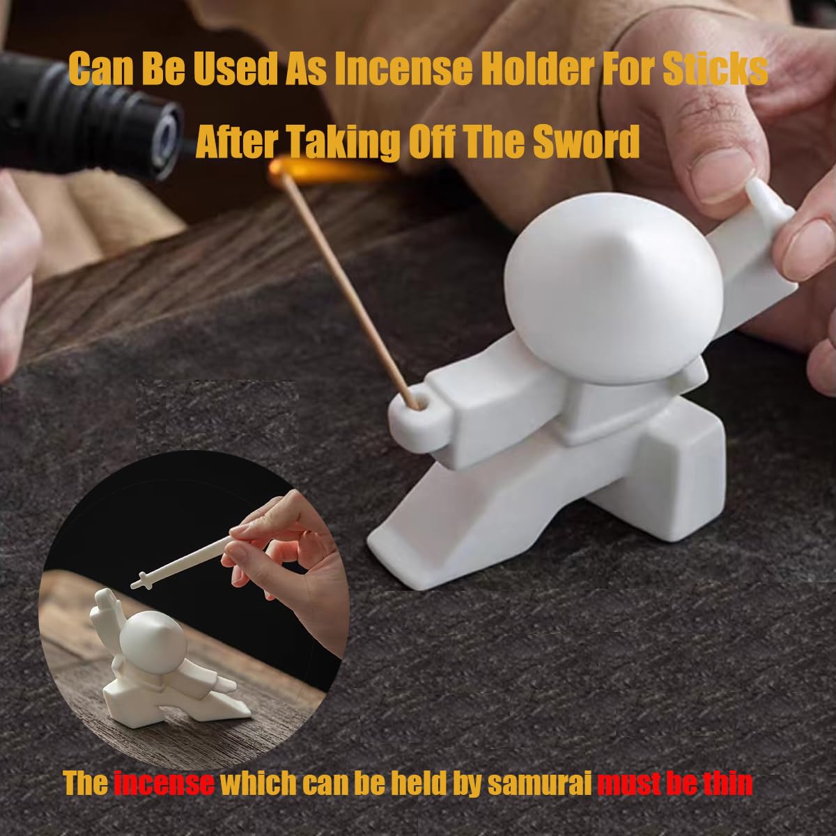 EAEMDY Samurai Figure Figurine Japanese Warrior Statue Decor for Table Room (5.white C+green C)