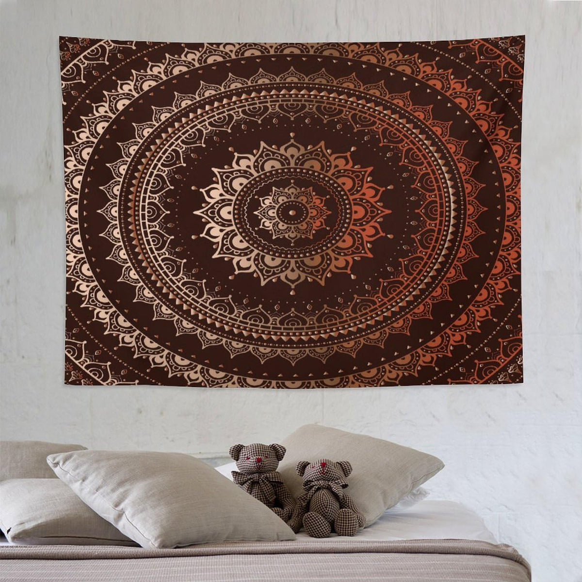 Mandala Tapestry Wall Hanging Enclosing Magic Circle Egyptian Folkloric Culture Pattern Tapestries Home Decor for Living Room Bedroom Farmhouse Apartment Dorm 60"x80" (60"L x 80"W / Mandala-43)