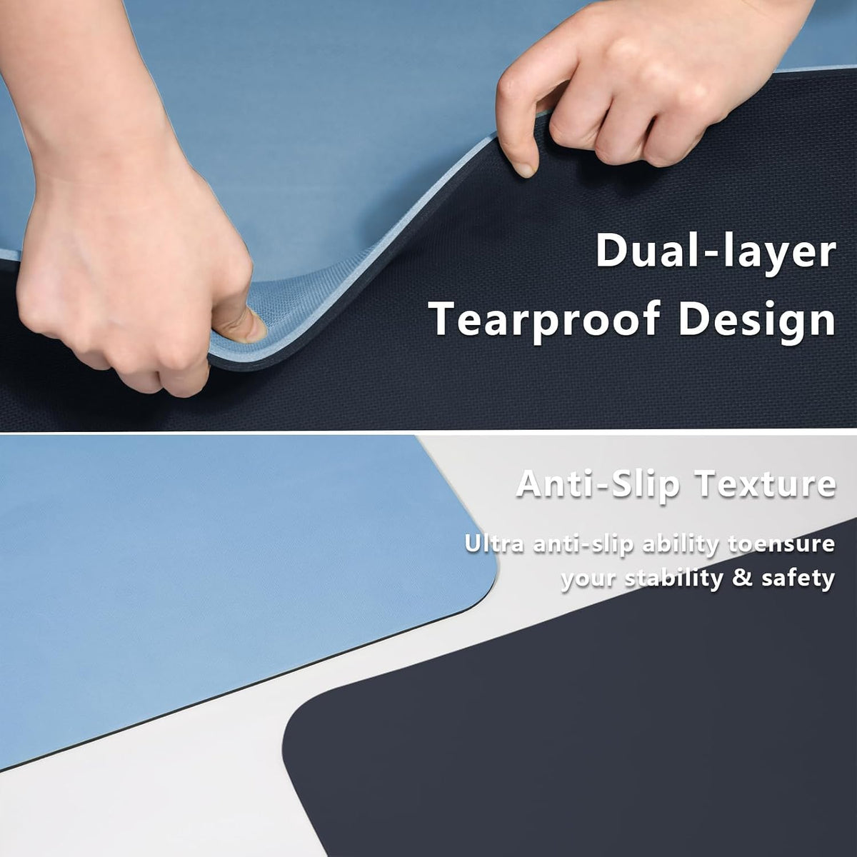 Yoga Mats 80cm Wide 1 (Blue-gray&navy blue)