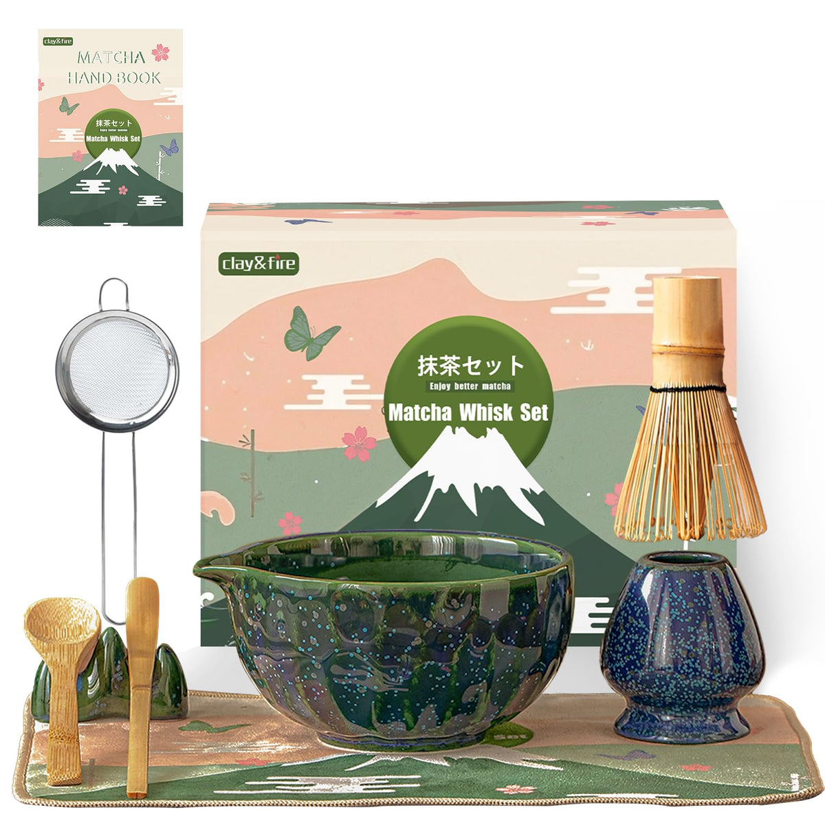 Matcha Whisk Set (Emerald Green)