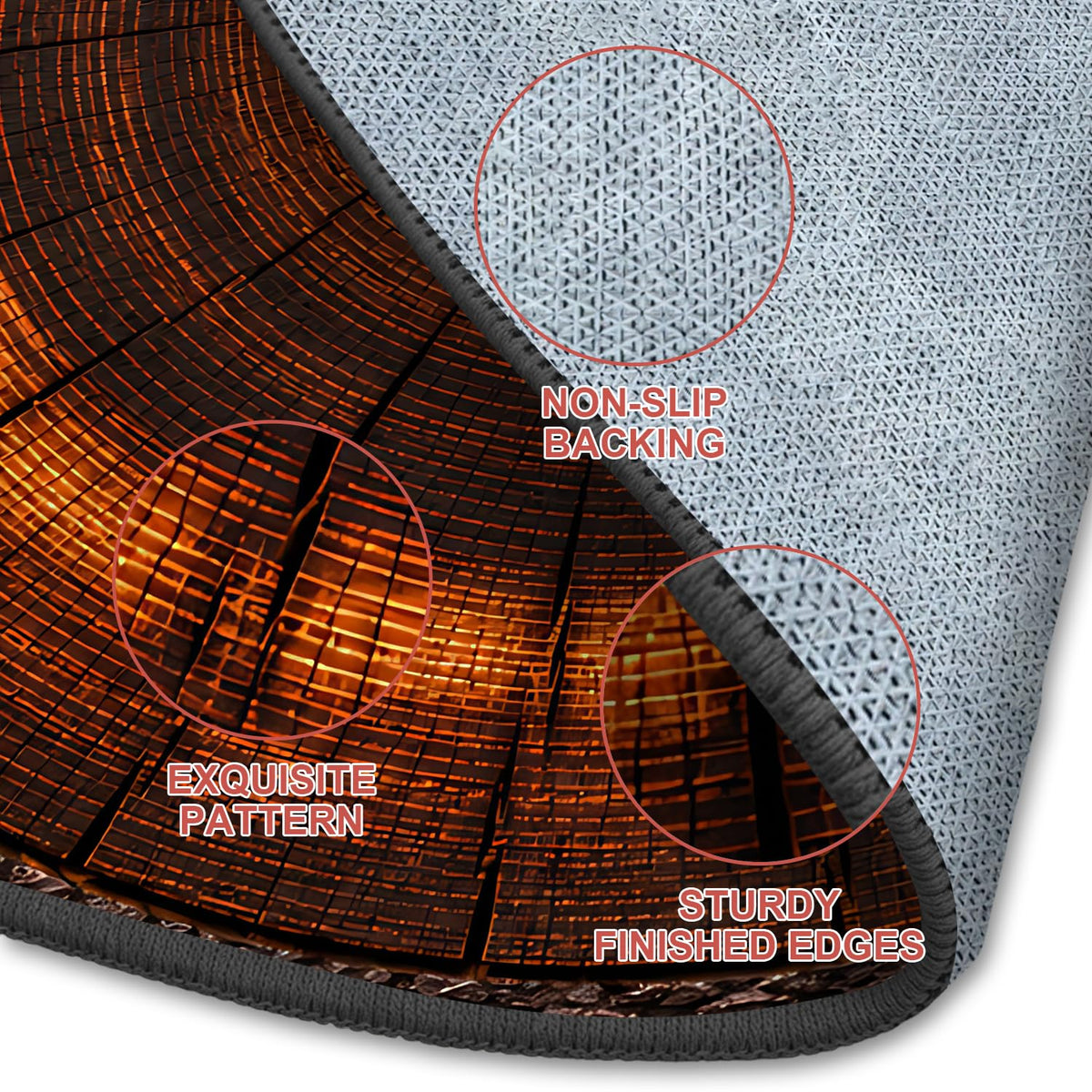 Rustic Wood Log Round Rug 4ft (76 / 4' (Round))
