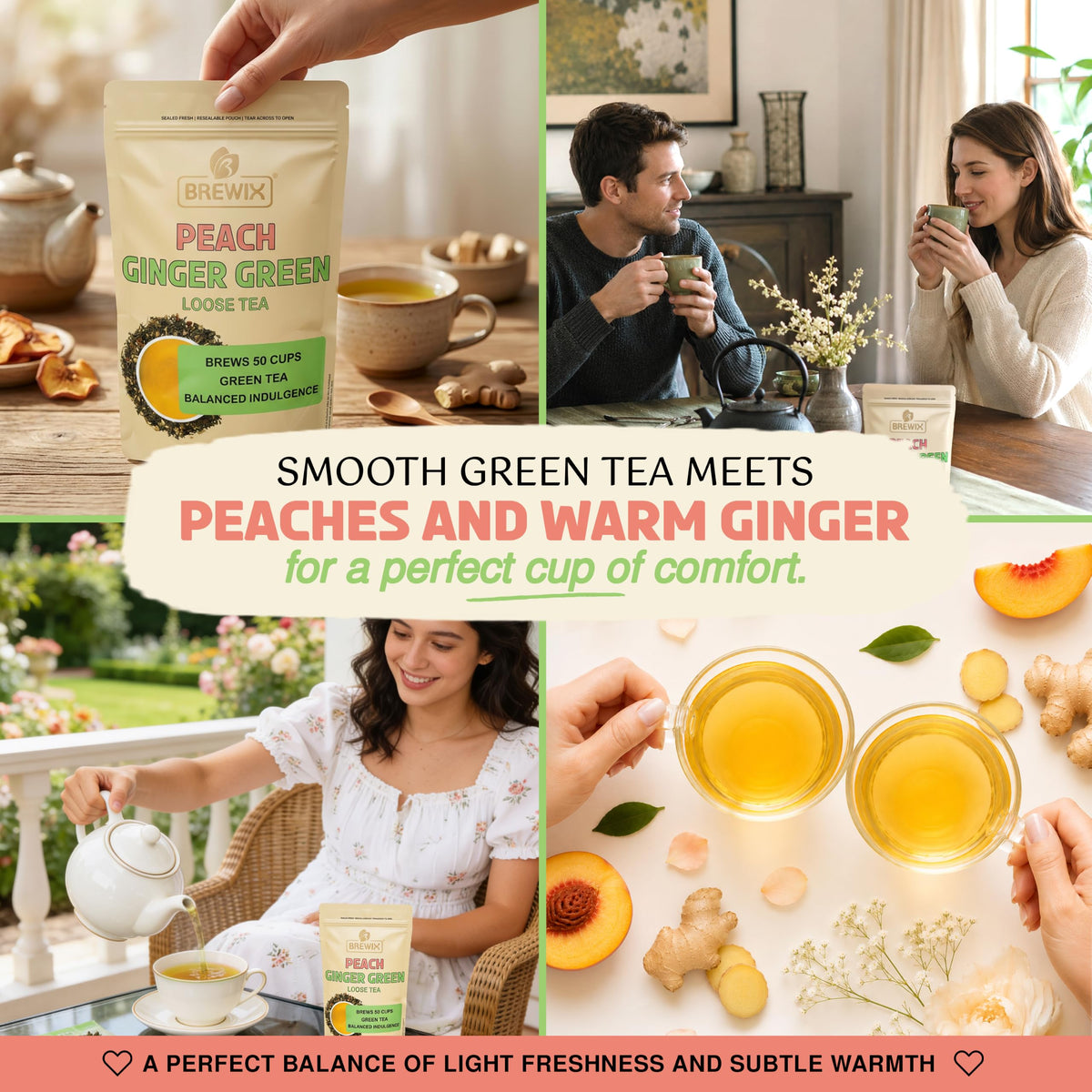 Peach Ginger Green Tea (3.53 Ounce (Pack of 1))