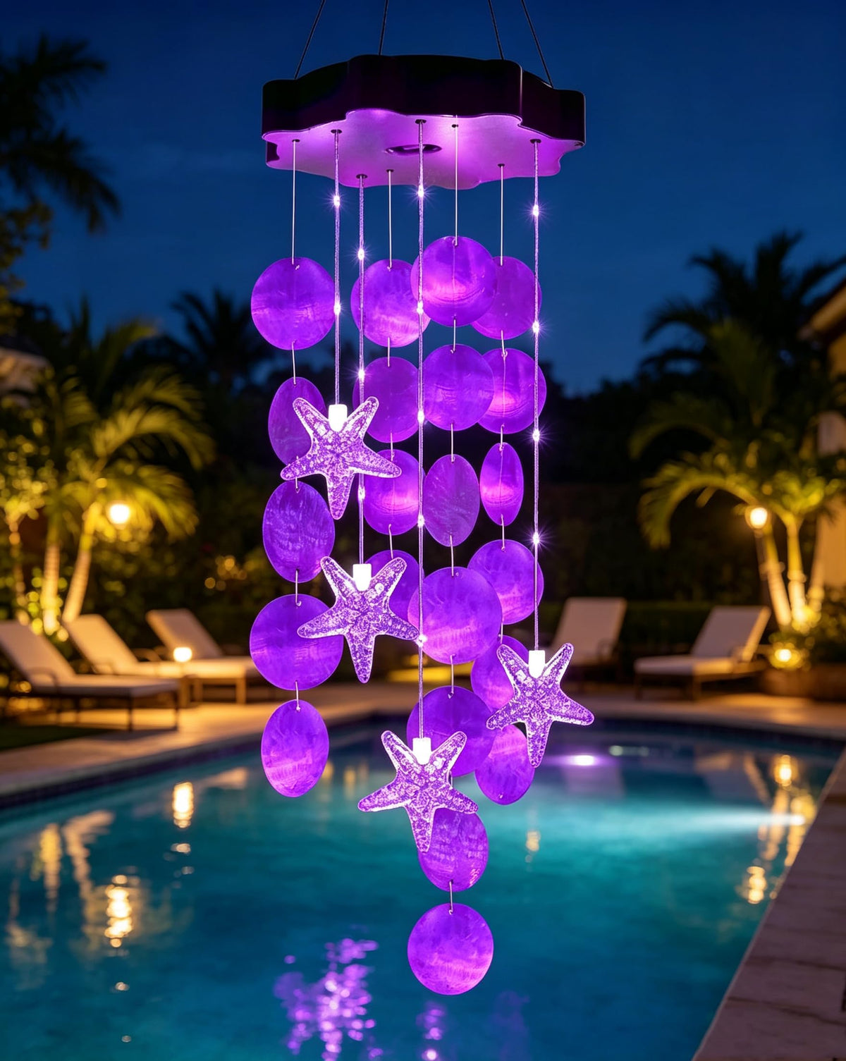 Solar Wind Chimes for Outside (Purple)