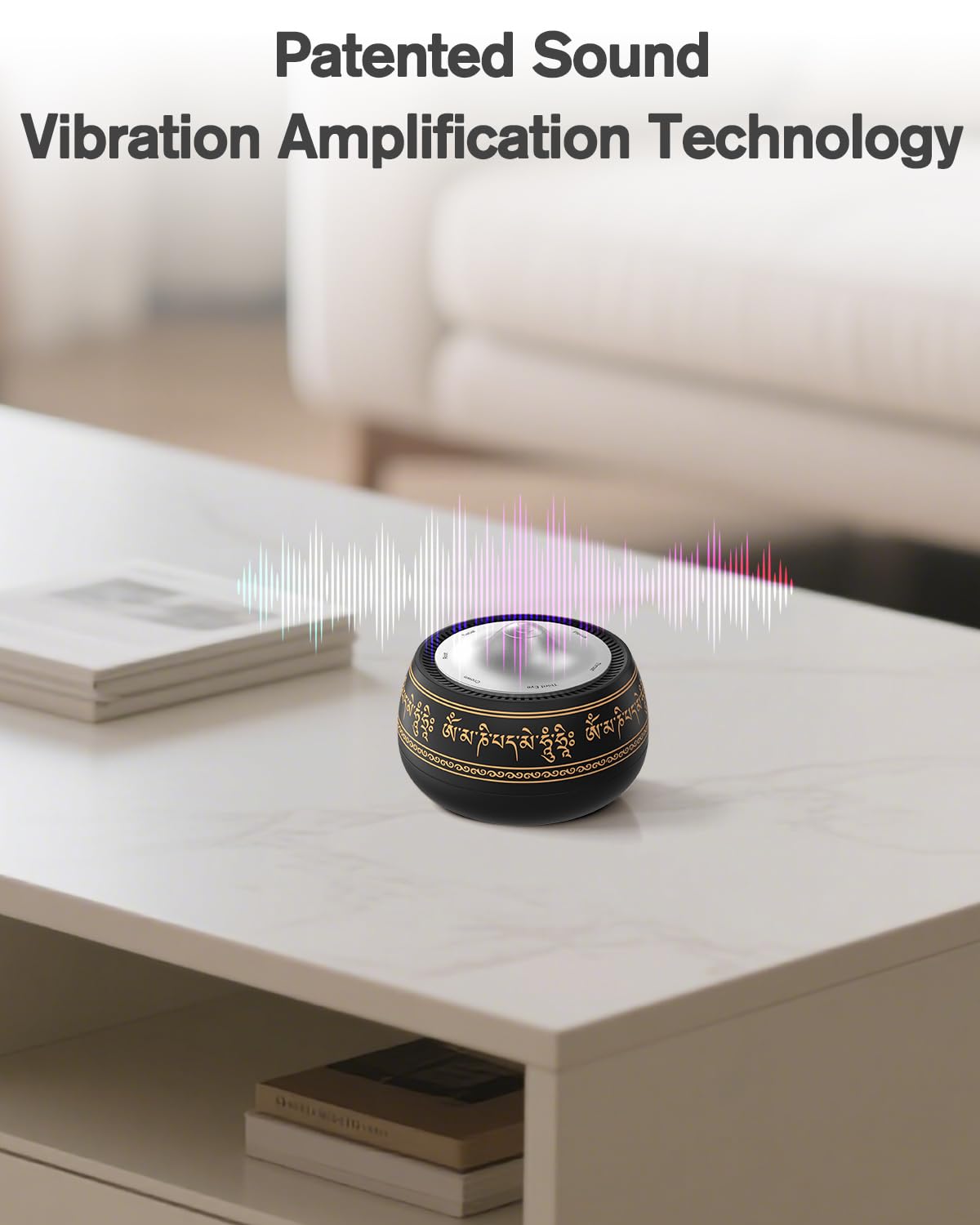 Portable Electronic Tibetan Singing Bowl (Black Gold)