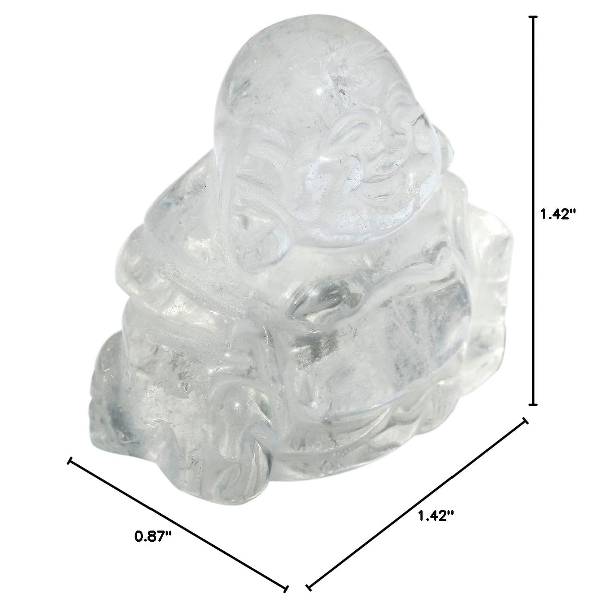 1.5" Rock Quartz Laughing Happy Buddha Feng Shui Figurine (1.5" / Rock Quartz)