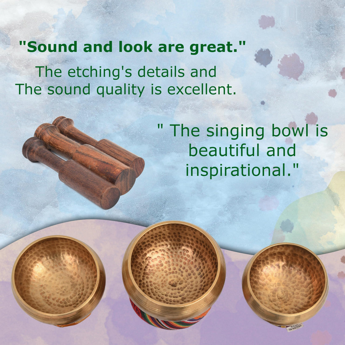Tibetan Singing Bowl Set (3 Chakra Set)