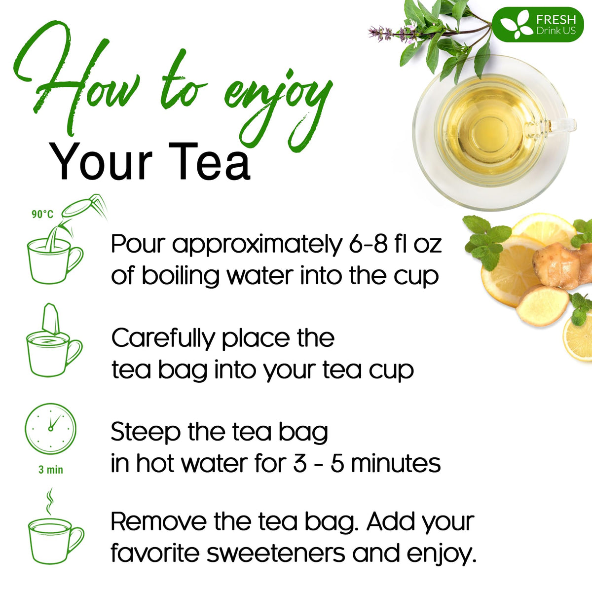 Premium Tulsi Peppermint Herbal Tea (135 Tea Bags)