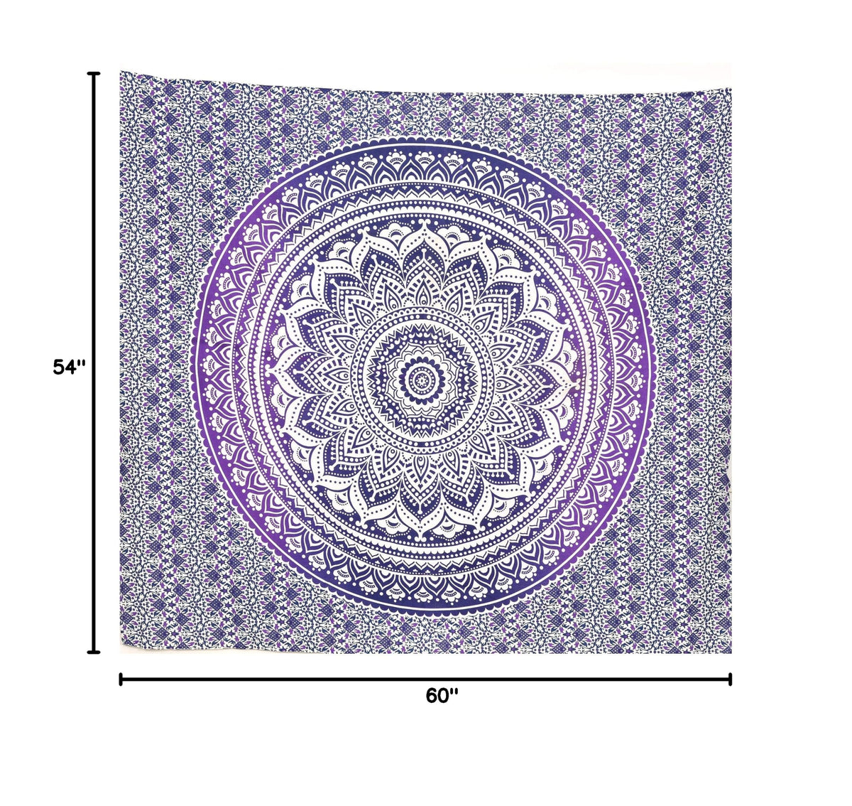 Ombre Wall Hanging Bohemian Tapestry (Purple Blue / 60"L x 54"W)