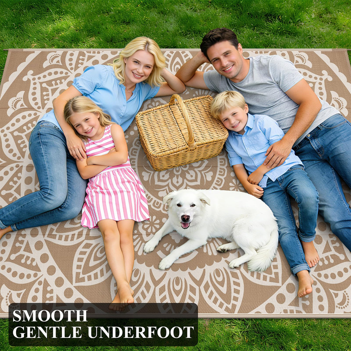Waterproof Outdoor Rug 8'x10' Brown (Flower Brown / 8' x 10')