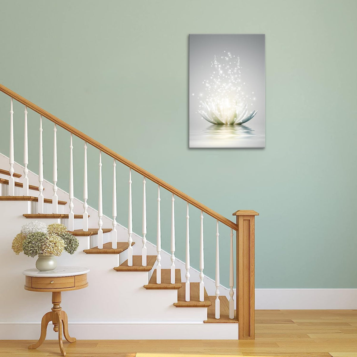 Lotus Floral Canvas Prints Art for Zen Office Decor Wall Art Meditation Pictures Modern Artwork Painting Framed Ready to Hang (28"L x 44"W / Lotus 03)