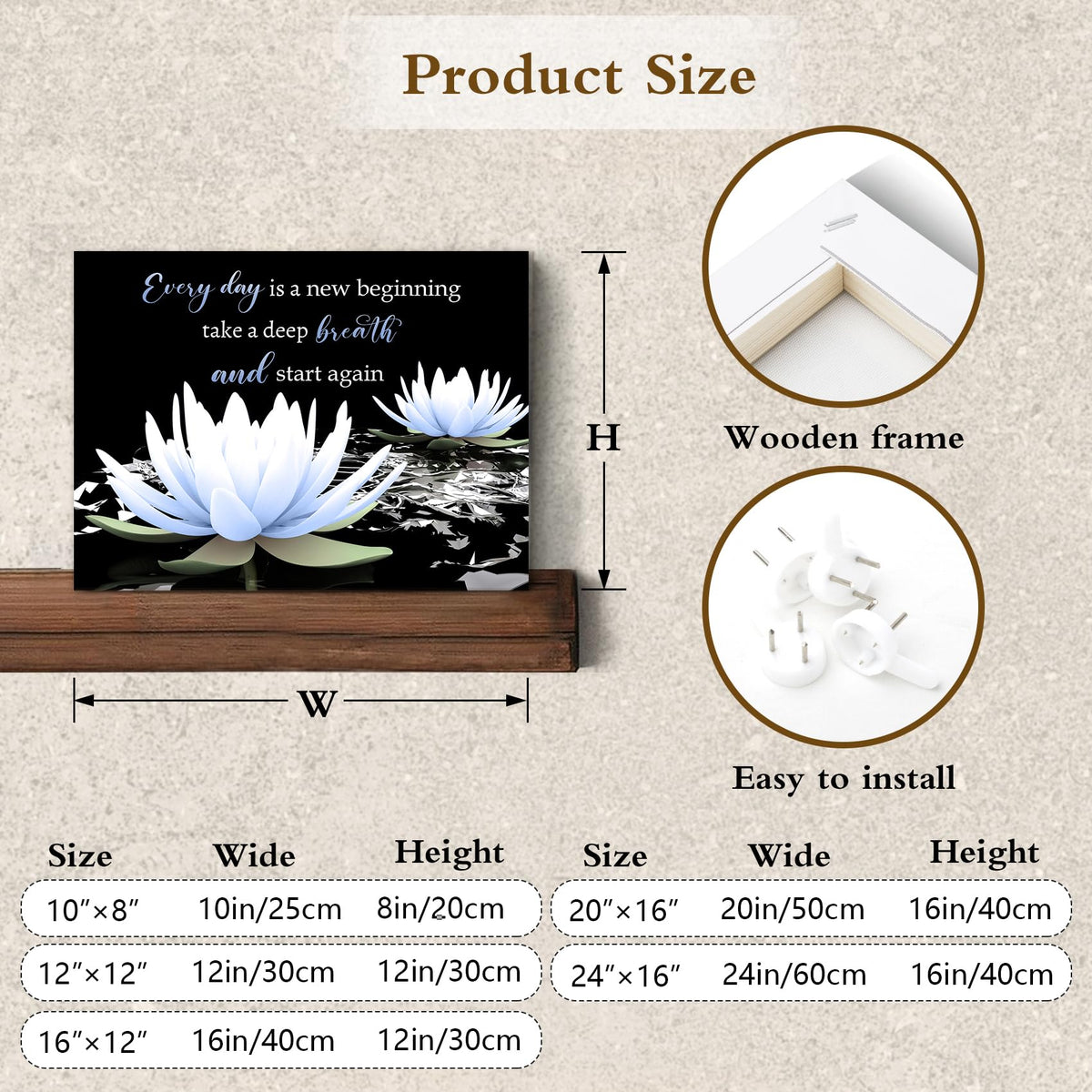 Black and Blue Zen Floral Wall Art (Blue / 16"L x 24"W)
