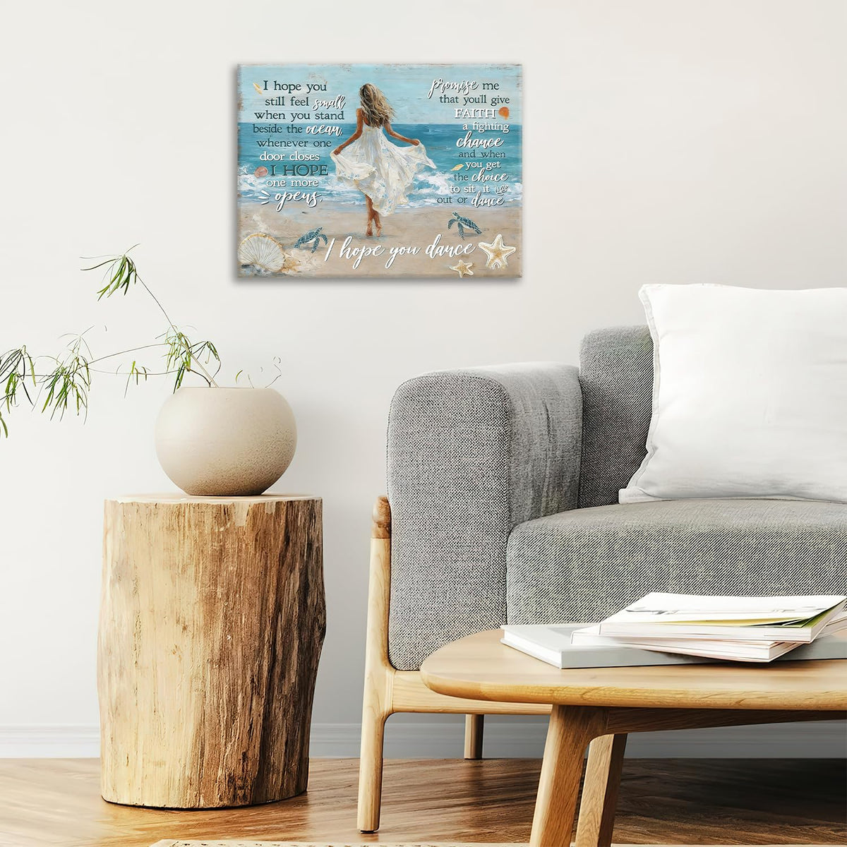 Inspirational Seaside Canvas Wall Art Coastal Modern ArtWork 16" x 24" (Inspirational Seaside / 24"L x 16"W)