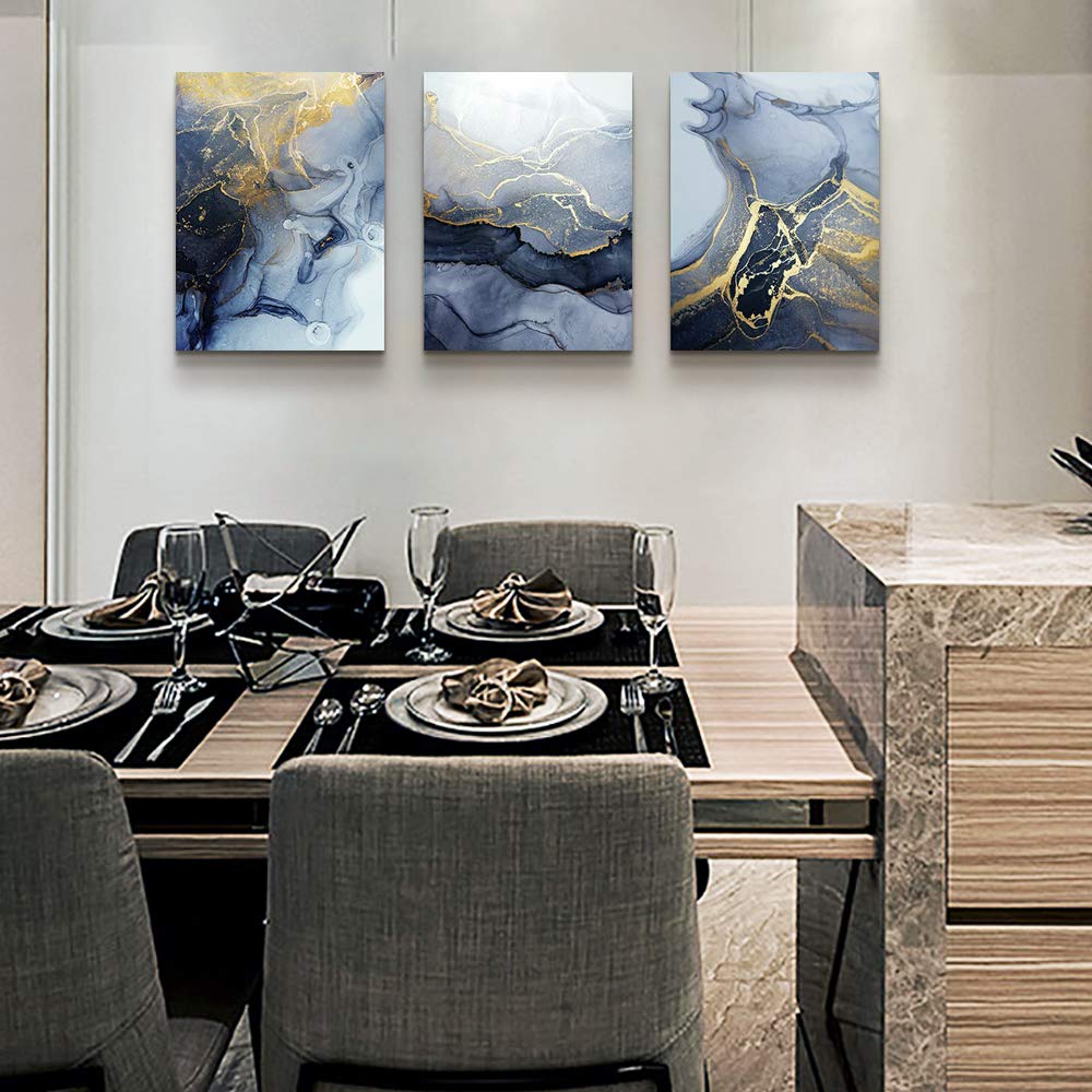 Abstract Wall Decor for Living Room Bedroom Wall Art (12x16inches*3pcs / Abstract Line Painting Canvas)