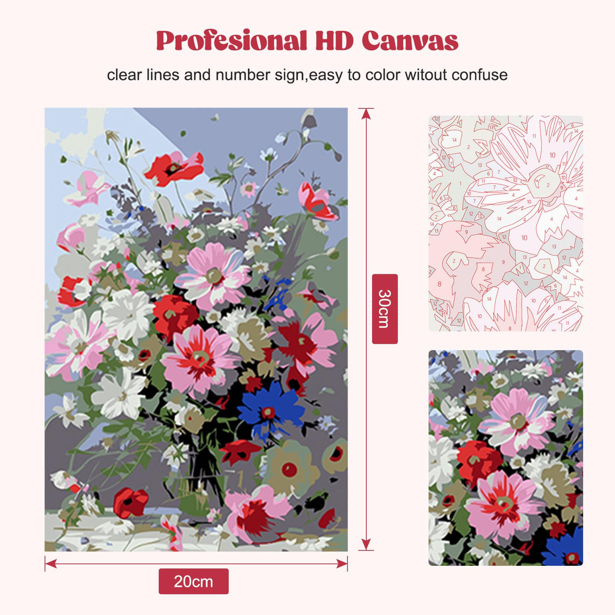 Flowers Paint by Numbers Kit for Adults