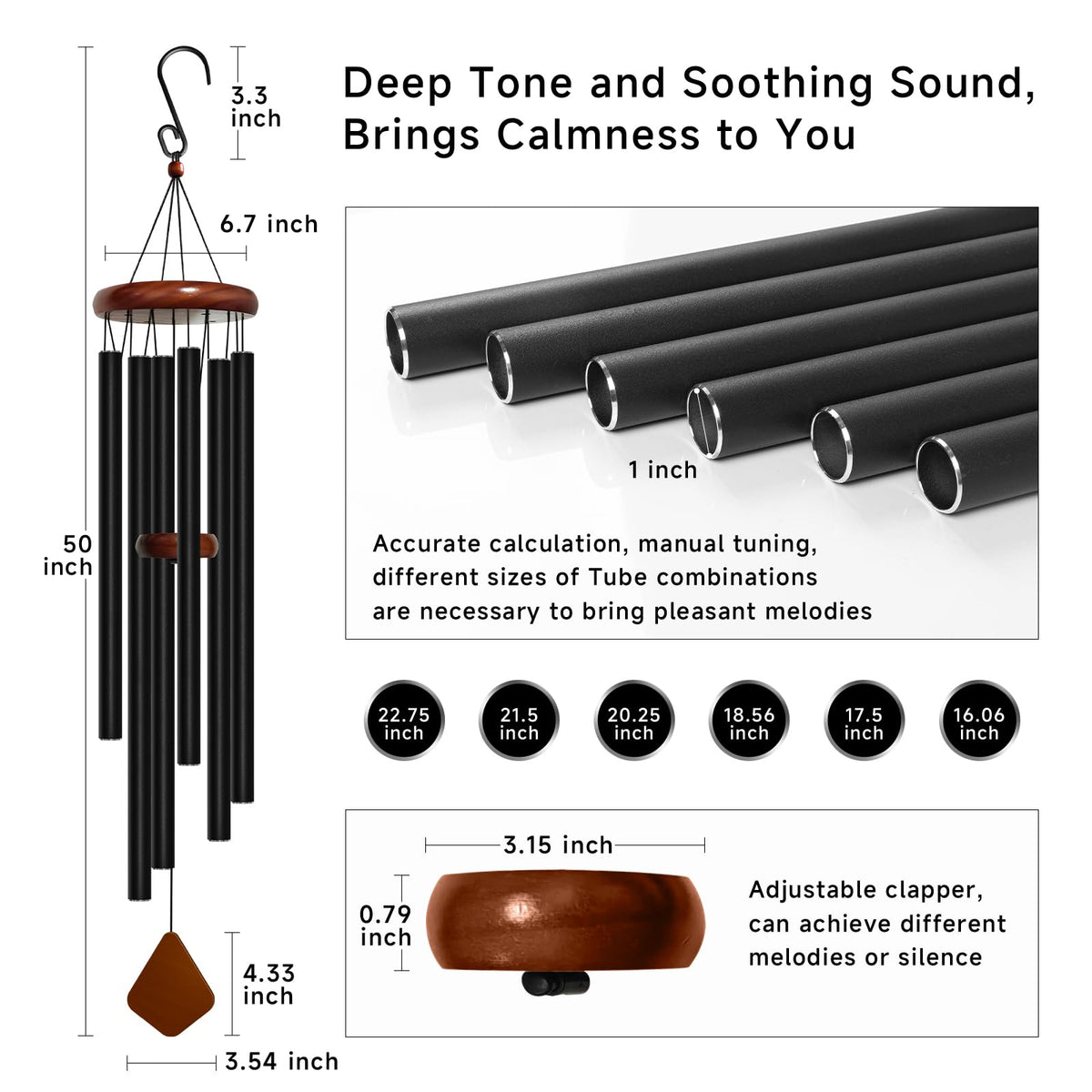 50" Deep Tone Wind Chimes (50 inch)