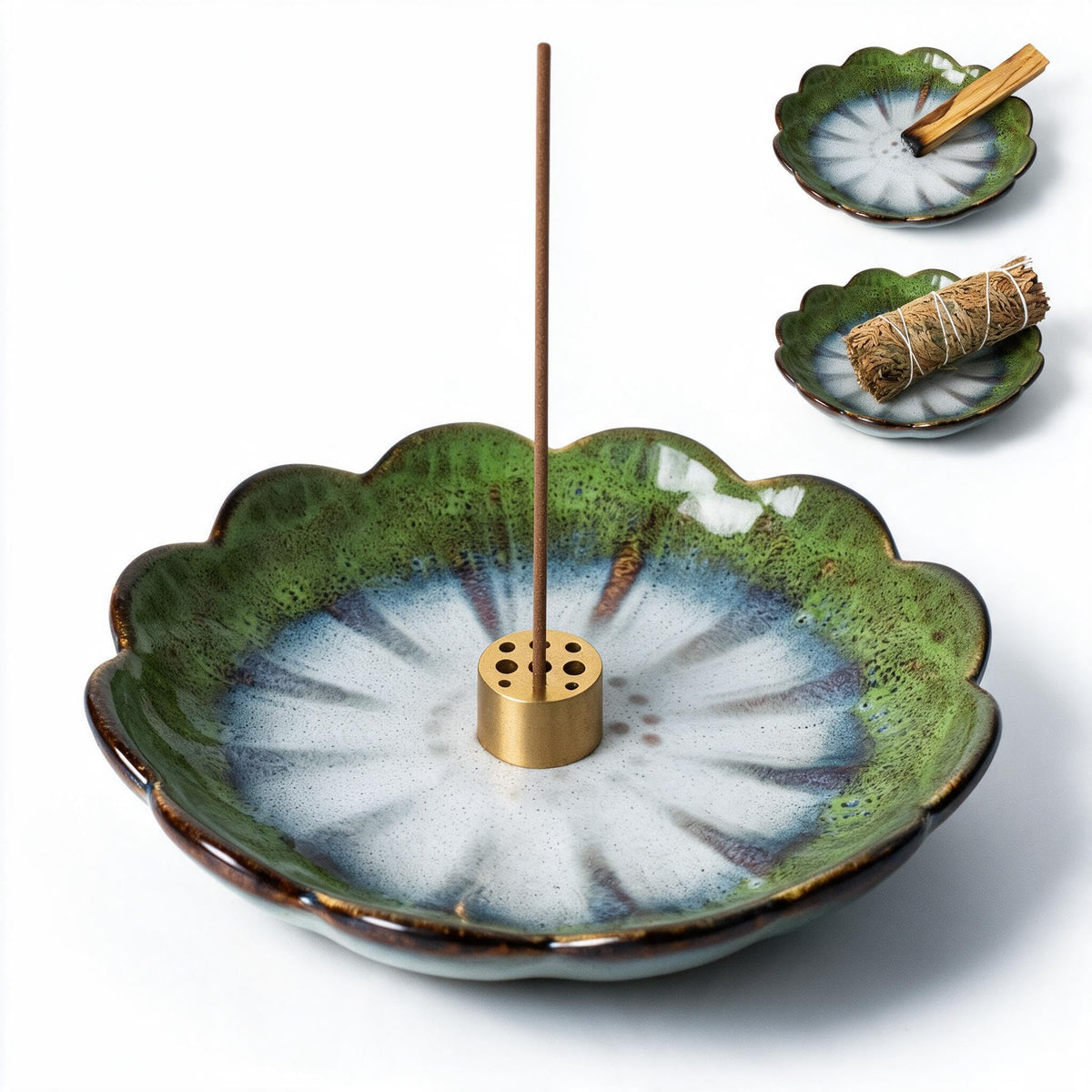 Green Lotus Incense Holder (Green)
