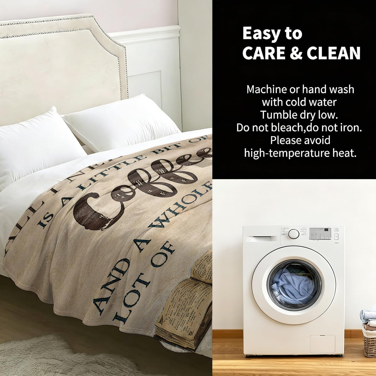Coffee and Jesus Fleece Blanket Christian Blanket Gift Room Decor 40"x50" (Coffee and Jesus / 40"X50")