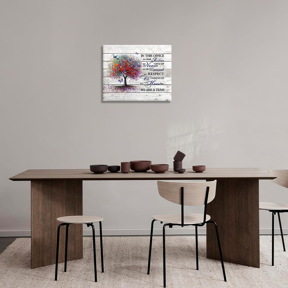 Office Inspirational Wall Art Motivational In This Office Quotes Pictures Wall Decor We Are A Team Canvas Prints Painting Framed Artwork for Teamwork Office 20"x16" (20"L x 16"W / Teamwork-1)