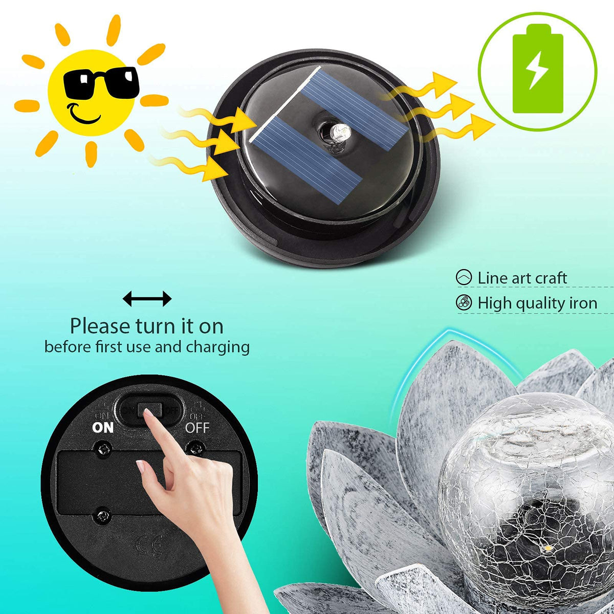 Solar Lights Outdoor Garden (Back and White Retro)