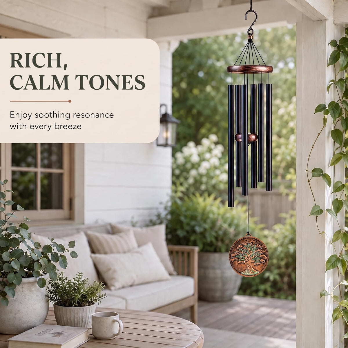 Tree of Life Wind Chimes for Outside Deep Tone (Bronze)