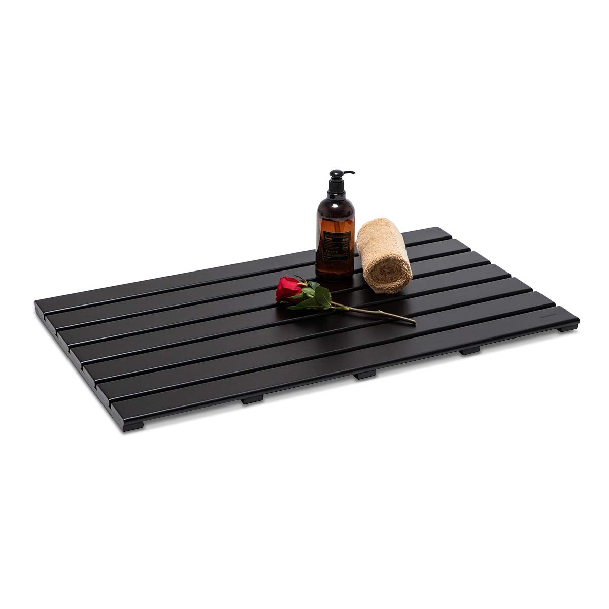 Bamboo Bath Mat (Black / 31.5" x 18.4" (Rectangular))