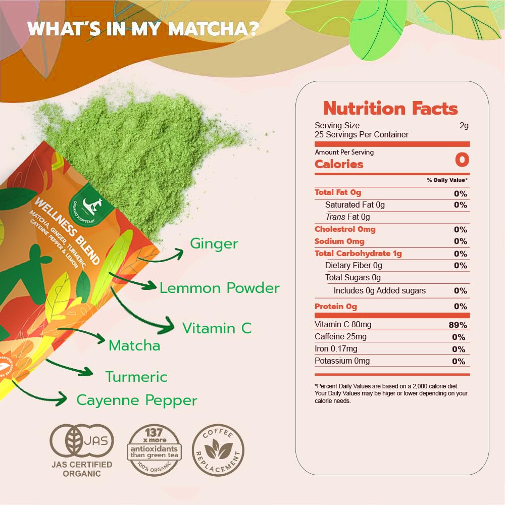 Spicy Ginger Shot Mix with Matcha and Turmeric