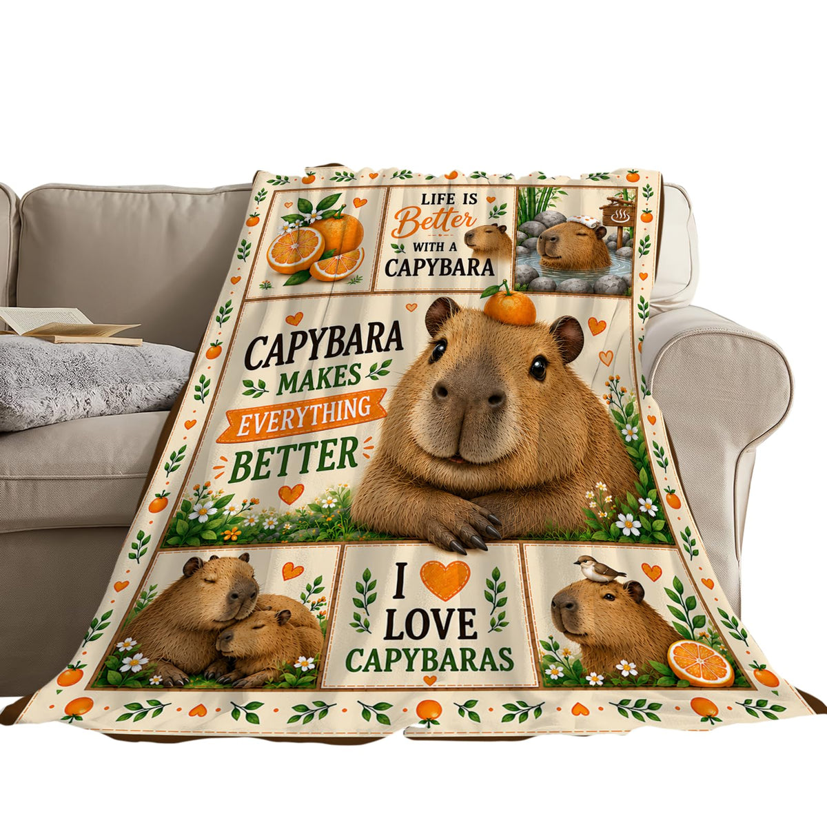 Capybara Blanket (60"x80" / Capy)